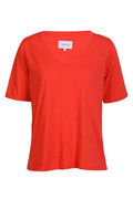 Ulla Ss Vneck Tshirt | Coral | T-Shirt fra Liberté – nedsat