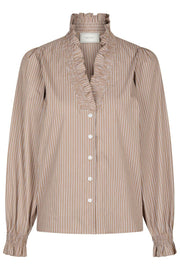 Brielle Stripe Shirt | Brown | Skjorte fra Neo Noir