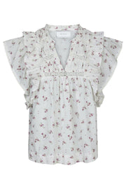 Jayla Small Blossom Top | Creme | Bluse fra Neo Noir