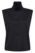 Ida Pin Stripe Top | Dark Grey | Top fra Co'couture