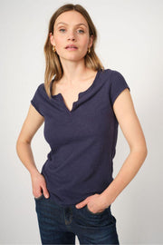 Troy Tee SS | Navy | Basis t-shirt fra Mos Mosh