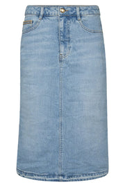 Ella Denim Skirt   | Light Blue | Nederdel fra Mos Mosh