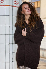 Isola Knit Cardigan | Coffee | Strik fra Black Colour