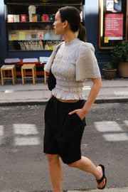 Possini Small Check Blouse | Creme | Bluse fra Neo Noir