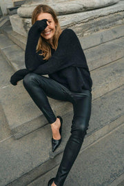 Lucille Stretch Leather Legging | Sort | Læder leggings fra Mos Mosh
