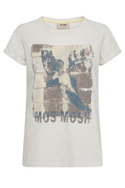 Flori O-SS Tee   | Ecru | T-shirt fra Mos Mosh