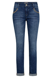 Naomi Ricamo Jeans Regular | Mid Blue | Jeans fra Mos Mosh