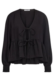 Sueda Tie LS Blouse 35321 | Black | Skjorte fra Co'couture