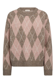 Grsargyle Pullover 207137 | Desert Taupe Mel W Pale M Mel | Strik fra Freequent
