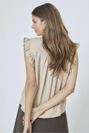 Sueda Frill Top | Bone | T-Shirt fra Co'couture