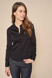 Tina Jersey Shirt | Black | Jersey skjorte fra Mos Mosh