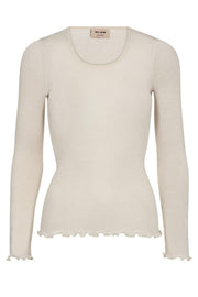 Elaine Seamless Silk O-LS Tee  | Ecru | T-shirt fra Mos Mosh