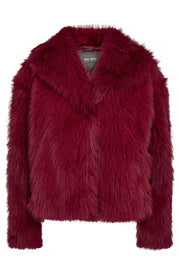 Lennie Faux Fur Jacket  | Beet Red | Jakke fra Mos Mosh