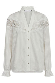 Selma Angle Lace Shirt | White | Skjorte fra Co'couture