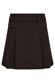 Luna Pocket Pleat Mini Skirt 34223 | Dark Brown | Nederdel fra Co'couture