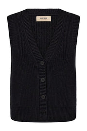 Kirby Lux Knit Vest | Black | Strik fra Mos Mosh