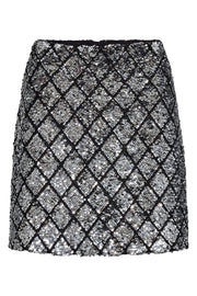 Cubic Sequin Mini Skirt 34172 | Silver | Nederdel fra Co'couture