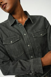 Natalie Denim Shirt | Grey | Skjorte fra Mos Mosh