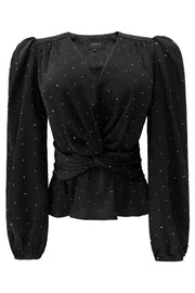 Tiki Ls Twist Blouse | Black Diamond | Bluse fra Liberté
