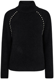 Zora Bead highneck knit  | Black | Strik fra Mos Mosh