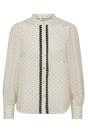 Francisca Dot Lace Shirt 35728 | Off white | Bluse fra Co'couture