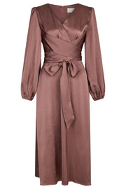 Rimini Heavy Sateen Dress | Dark Rose | Kjole fra Neo Noir
