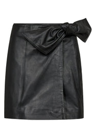 Phoebe Leather Bow Skirt 34165 | Black | Nederdel fra Co'couture