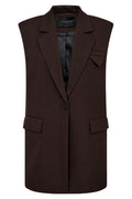 Tailor Waistcoat 204903 | Coffee Bean Melange | Vest fra Copenhagen Muse – nedsat