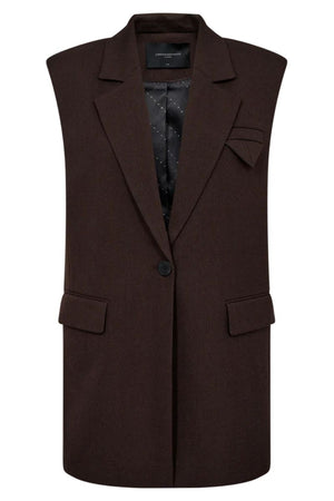 Tailor Waistcoat 204903 | Coffee Bean Melange | Vest fra Copenhagen Muse