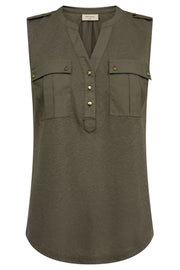 Lavina Top | Dusty Olive | Tanktop fra Freequent