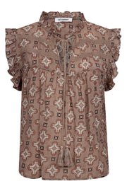 Egypt Tie Top 35487 | Walnut | S/S Shirts fra Co'couture