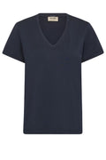 Dala V-SS Basic Tee | Salute Navy | T-shirt fra Mos Mosh