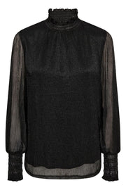 Ximena Glam LS blouse  | Black | Bluse fra Mos Mosh