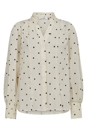 Dora Dot V-Shirt 35322 | Off white | Skjorte fra Co'couture