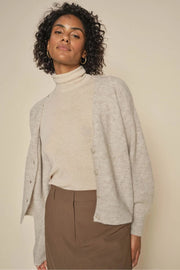 Thora V-Neck Knit Cardigan | Feather Gray | Strik fra Mos Mos