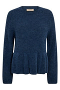 Thora O-Neck Frill Knit | Ensign Blue | Strik fra Mos Mosh – nedsat