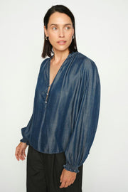 Tazzin Dow Blouse | Salute Navy | Bluse fra Mos Mosh