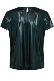 Nivola O-neck Metallic Tee  | Dark Pine | T-shirt fra Mos Mosh