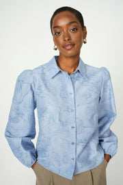 Rayl Tul Shirt | Brunnera Blue | Skjorte fra Mos Mosh