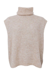 Dell Roll Neck Knit Vest | Natural | Strik fra Black Colour