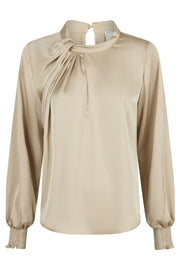 Fairy Drapy Satin Blouse | Champagne | Bluse fra Neo Noir