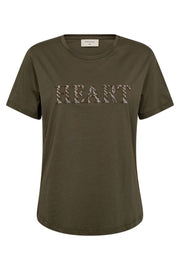 Gaya Tee 204728 | Olive Night w. Bronze Brown | T-Shirt fra Freequent