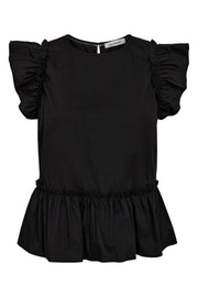 Ellie Frill Top 35411 | Black | S/S Shirts fra Co'couture