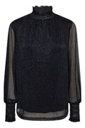 Ximena Glam LS blouse  | Salute Navy | Bluse fra Mos Mosh