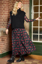 Annie Mesh Skirt | Red Flower | Nederdel fra Black Colour