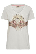 Nadine O-SS Deco Tee | Powder Pink | T-shirt fra Mos Mosh