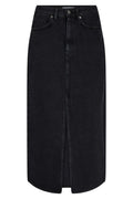 Vika Slit Denim Skirt | Schwarz | Rock von Co'couture 