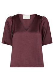 Largo Heavy Sateen Blouse | Burgundy | Bluse fra Neo Noir