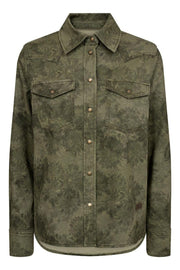 Christy Print Shirt | Olive Night | Skjorte fra Mos Mosh
