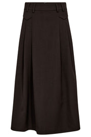 Luna Pocket Pleat Skirt 34222 | Dark Brown | Nederdel fra Co'couture